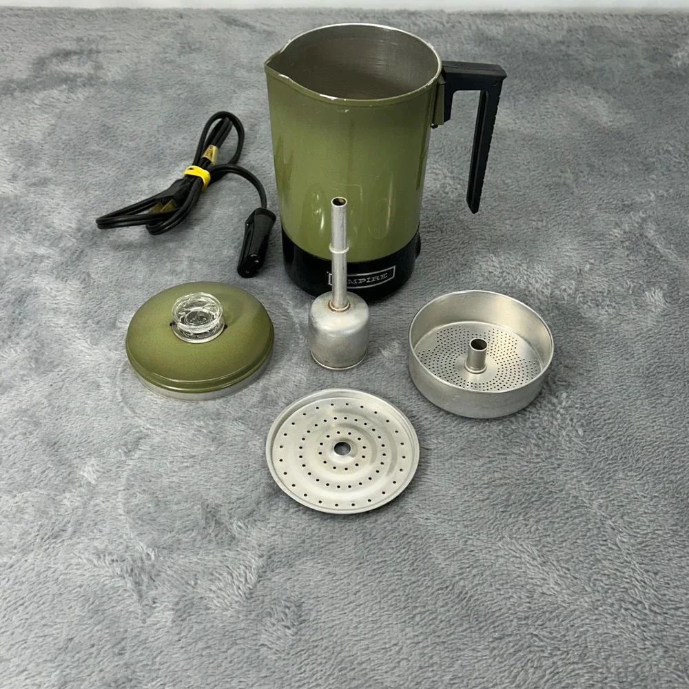 Vintage Empire Avocado Green Electric Coffee Percolator 2-3 Cup Model 74-11 1972